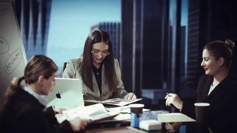A team of professionals in a working session